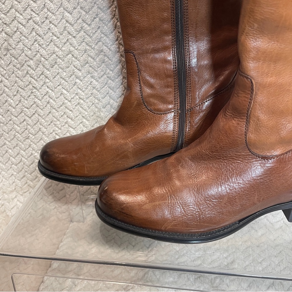 Clarks Womens 7.5 M‎ Mullin Spice Brown Leather Knee High Riding Boot Equestrian - Picture 12 of 16